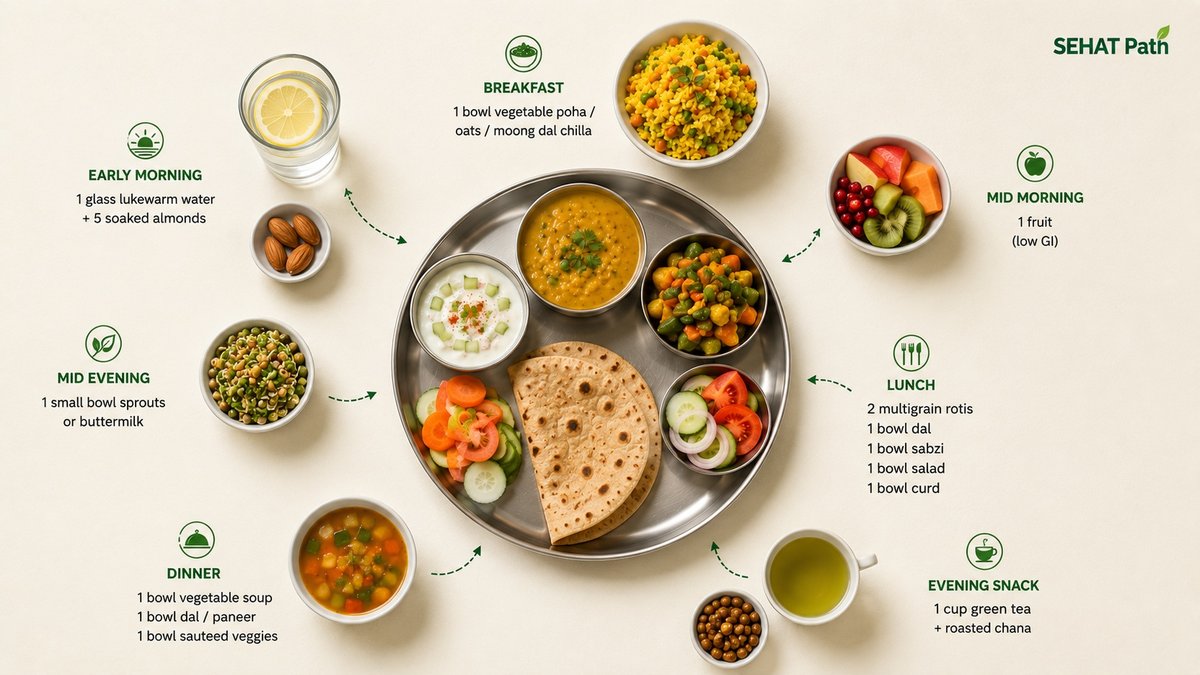 Diabetes ke liye full day Indian diet chart — Sehat Path