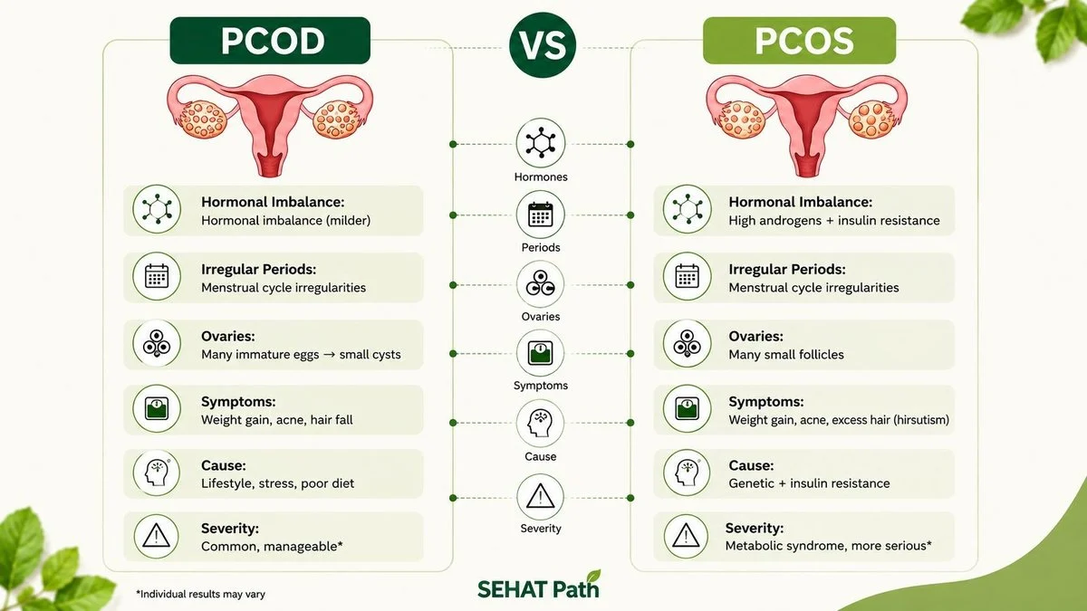 PCOD aur PCOS mein kya farak hai? — simple jawab — Sehat Path