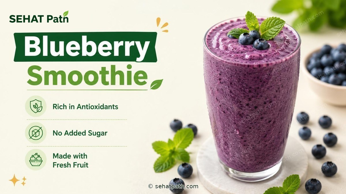 Blueberry Smoothie (Dahi ke saath) — healthy Indian recipe — Sehat Path