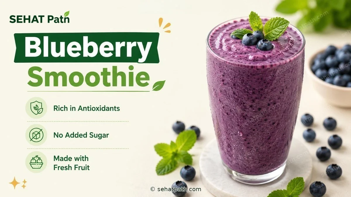 Blueberry Smoothie &mdash; healthy Indian recipe &mdash; Sehat Path