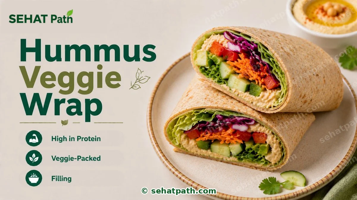 Hummus Veggie Wrap — healthy Indian recipe — Sehat Path