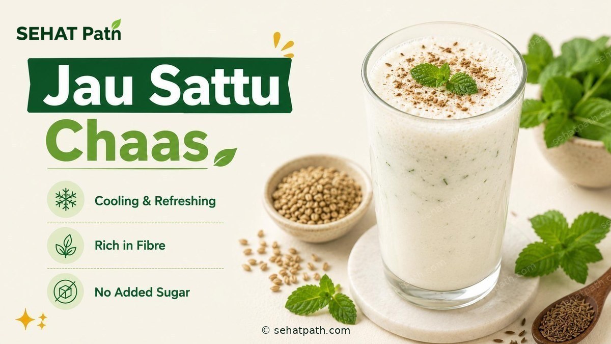 Jau Sattu Chaas (Barley Sattu Buttermilk) — healthy Indian recipe — Sehat Path