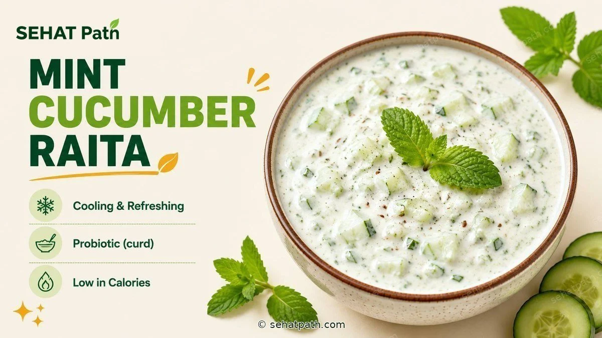 Mint Cucumber Raita — healthy Indian recipe — Sehat Path