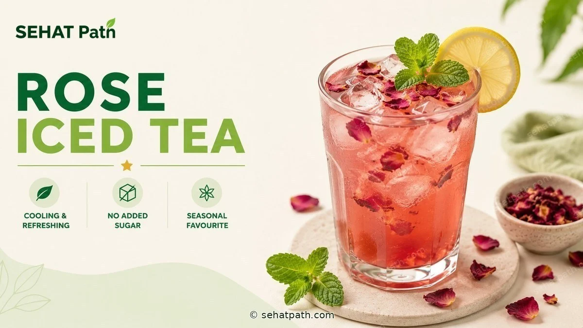 Rose Iced Tea &mdash; healthy Indian recipe &mdash; Sehat Path