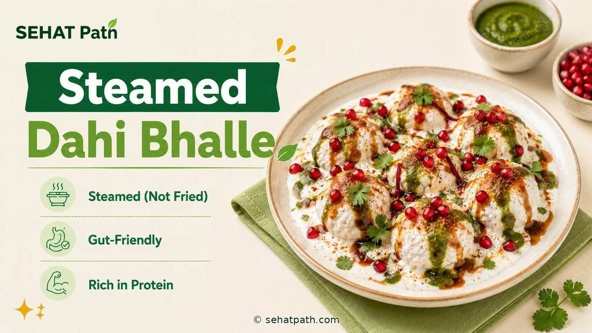 Steamed Dahi Bhalle &mdash; healthy Indian recipe &mdash; Sehat Path